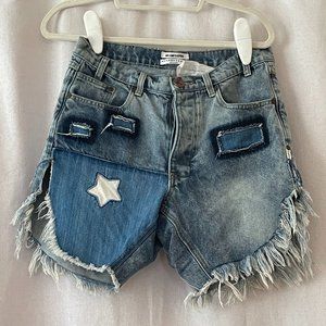 Hollywood Frankies Long Length Denim Shorts by One Teaspoon